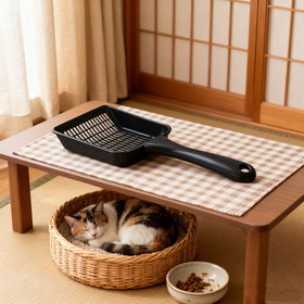 Resim Ekstra Büyük Ağır Hizmet Tipi Ergonomik Saplı Tuvalet Kaşığı - Kaymaz Taban, Kolay Temizlik için Dayanıklı Plastik Yapı, Tüm Tuvalet Tipine Uygun, Sağlam Yapı, Evcil Hayvan Atık Toplama, Evde Evcil Hayvan Sahipleri 