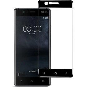 Resim Microcase Nokia 3 Çerçeveli Tempered Glass Cam Koruma Siyah 