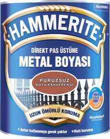 Resim Hammerite Pürüzsüz Koyu Kahverengi 0.75 Lt-astara Antipasa Gerek Kalmaz-6 Yıla Varan Dayanım 