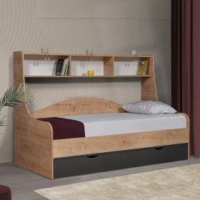 Resim Setay Hera Çekmeceli Karyola + 1 Adet Comfort Yatak - Ceviz/Antrasit 