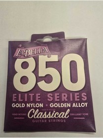Resim La Bella Strings 850 Elite Serisi Klasik Gitar Tel Seti | Gold Sarım ve Şeffaf Naylon, Parlak ve Zen 