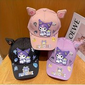 Resim Sanrio için for kuromi Karikatür Beyzbol Şapkası - Sevimli Karakter Baskılı Ayarlanabilir Keten Güneş Şapkası, Makinede Yıkanabilir, Siyah, Mor, Pembe, Şapka | Eğlenceli Aksesuar | Makinede Yıkanabilir Şapka 