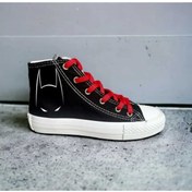 Resim LİASSHOES çizgi yarasa siyah keten çocuk spor ayakkabı sneaker 