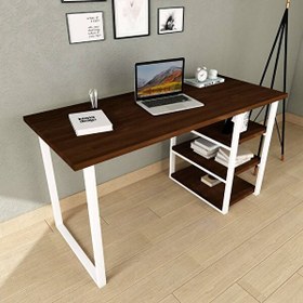 Resim Woodesk CPT4618-140 75x140x60 CM Dizayn Masif Ağaç Ceviz Çalışma Masası Woodesk