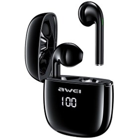 Resim Awei T28p Bluetooth V5.0 Tws Ture Kablosuz Spor Led Ekranlı Kulaklık Şarj Kutusu İle Siyah 