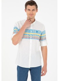 Resim U.s. Polo Assn. Erkek Saks Gömlek Desenli 50283773-vr045 Saks 