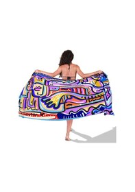 Resim Desen Cümbüşü Desen Saten Pareo Çok Renkli 