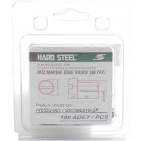 Resim Hard Steel Düz Makine Iğne Vidası Beyaz / 140553 (ss-7080510-tp) 100adet 