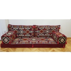 Resim Coton Şark Köşesi Minder Takımı Bordo 