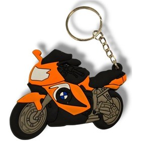 Resim Motosiklet Uyumlu Anahtarlık Maskot Silikon Bmw Motor Anahtarlık 