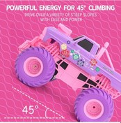 Resim Pembe Rc Araba Elektrikli Sürücü Off-road Büyük Tekerlek Yüksek Hızlı Mor 2.4g Version C2b 1704v 