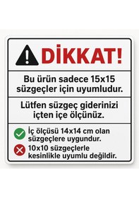 Resim 15x15 Uyumlu 14x14 Krom Süzgeç Izgarası Paslanmaz Çelik, Dayanı 