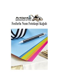 Resim Neon Fosforlu Renkli A3 Fotokopi Kağıdı 100 Lü 1 Paket 100 Adet Fosforlu 5 Renk Parlak Canlı Renkler Fotokopi Kağıdı 