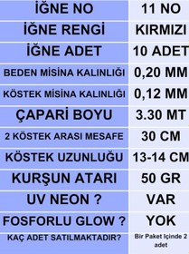 Resim Ea genset İstavrit Çapari 20x12 11 No 10 Kırmızı İğneli 2li Paket 