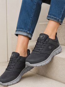 Resim PureWalk Unisex Füme Kalın Tabanlı Spor Ayakkabı - Hafif Esnek Günlük Yürüyüş Sneaker Rahat Koşu ve Şehir Ayakkabısı 