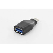 Resim USB Tip C Adaptörü, USB Tip C Erkek - USB Tip A Dişi, Super-Speed, zırhsız, UL, nikel kaplama, siyah renk 