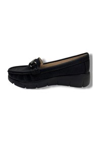 Resim C-shoes Sl420-26 Baskı Kot Deri V Toka Comfort Kadın Ayakkabı Siyah 