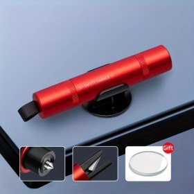 Resim Turcoshop11 Kırmızı 2si 1 Arada Araç Çekici Cam Kırıcı Ve Emniyet Kemeri Kesici Acil Kaçış Aracı 