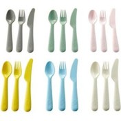 Resim 18 Parça Çatal Kaşık Bıçak Seti Çocuklar Için Karışık Renk Çok Renkli 