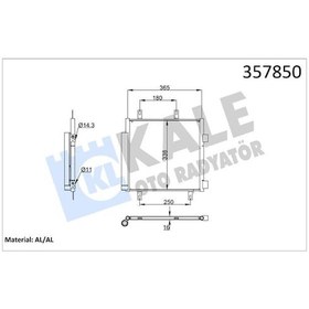 Resim Kale Klima Radyatörü Kondenseri P107 05 14 1.0i 12v-1.4hdi 05 C1 1.0i 12v-1.4hdi 05 A IS00-KALE 357850 