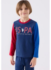 Resim U.s. Polo Assn. 1919 Authentic Brand Erkek Çocuk Uzun Kol Pijama Takım İndigo 