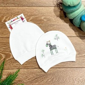 Resim Renkli Puset 2'li Penye Bebek Şapka Bere Takım Zebra 