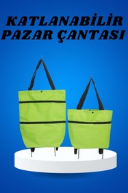 Resim Kanonik Education Pazar Arabası ve Alışveriş Çantası Çift Yönlü Kolay Tekerlekli Taşınabilir 