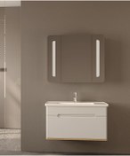 Resim Mılano 80 Cm Beyaz Banyo Dolap Takımı Çok Renkli 