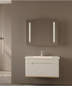 Resim Mılano 80 Cm Beyaz Banyo Dolap Takımı Çok Renkli 