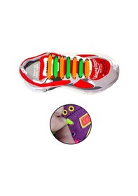 Resim Binbirreyon Silikon Ayakkabı Bağcığı 14 Adetli Set Turuncu-Yeşil TA007 