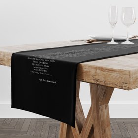 Resim Şimdi Sevişme Vakti Siyah - Şiir Runner Örtü - 50 cm x 175 cm 