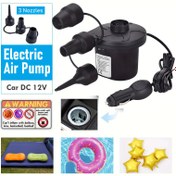 Resim 50W Hızlı Şişirme Pompası, 3 Nozullu Daha Hafif Ev ve Araba İçin Açık Hava Kullanımı için Şişme Matraslar, Şişme Koltuklar ve Havuz Şamandıraları 