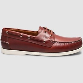 Resim Cabani Miravia Bordo Hakiki Deri Bağcıklı Loafer Ayakkabı Kahverengi 