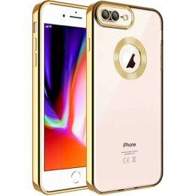 Resim Heptek İletişim Apple iPhone 7 Plus Kılıf Kamera Lens Korumalı Logo Gösteren Arkası Şeffaf Parlak Kenarlı Kapak (Omega) 