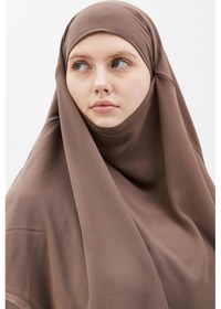 Resim Altobeh Hazır Pratik Şifon Üç Katlı Peçeli Üçgen Hac Umre Şalı Sufle Hijab Nikap Koyu Vizon 