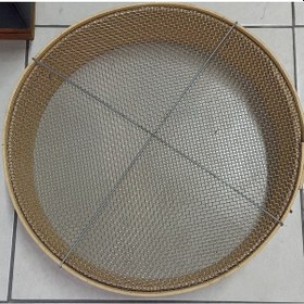 Resim Krom Nikel Paslanmaz Kuruyemişçi Çerez Eleği Ahşap 