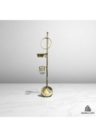 Resim İsaoğlu Yapı Antik Gold Tuvalet Kağıtlık Klozet Fırçası Ve Havluluk Komple Ayaklı Set Pirinç Materyal Gold 
