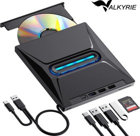 Resim Valkyrie USB 3.0 Harici External CD DVD Okuyucu Yazıcı LED USB Hub TF SD Kart Okuyucu Çoğaltıcı 