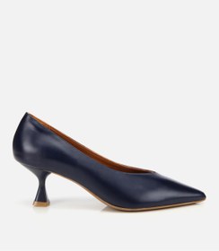 Resim Hotiç Kadın Deri Lacivert İnce Topuklu Stiletto 