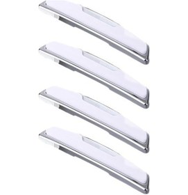 Resim Beyaz 4 Adet/takım Yüksek Parlak İnce Kapı Kenar Muhafızları Tampon Koruyucu Trim Siyah Renk Oto Araç Koruma Etiket Kalıplama Aksesuarları 