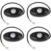 Resim Yaozixa 4'lü Mavi 4 Ayağlı Led Taşı Lambası - Jeep, Atv, Utv, Bot Altı Işığı - Su Geçirmez, Anti-koroziv, 12v-24v Uyumlu 