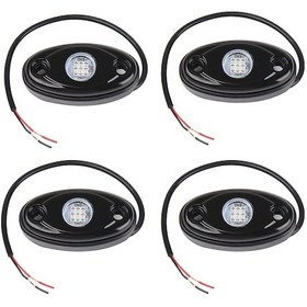 Resim Yaozixa 4'lü Mavi 4 Ayağlı Led Taşı Lambası - Jeep, Atv, Utv, Bot Altı Işığı - Su Geçirmez, Anti-koroziv, 12v-24v Uyumlu 
