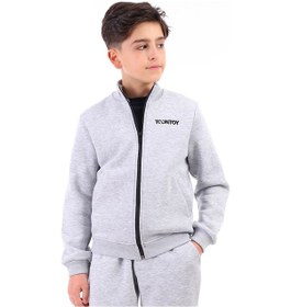 Resim Toontoy Erkek Çocuk Nakışlı Hırka Gri Melanj 