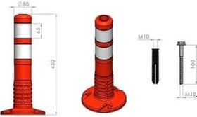 Resim Hayat Trafik - % 100 TPU Delinatör 45 x 8 cm , Esnek Duba 