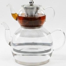 Resim İndüksiyon Tabanlı Cam Çaydanlık Takımı Şeffaf 