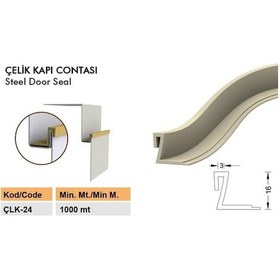 Resim Çelik Kapı Contası-Fitili Çelik Kapı Kasa Kanat Contası Çlk-24-Siyah-6 Metre 