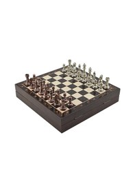 Resim Gifthome Büyük Boy Metal Klasik Satranç Tk. Antik Ve Ceviz Desenl 