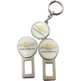 Resim Chevrolet Emniyet Ikaz Ses Susturucu Metal Toka 2 Adet ve Anahtarlık 1 Adet 