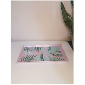 Resim El Boyaması Ahşap Tepsi Küçük Boy Pudra 