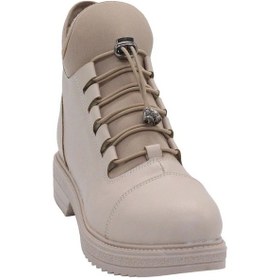 Resim Mergenshoes S110 Bej Cilt Bağcıklı Kadın Kışlık Bot Ten 